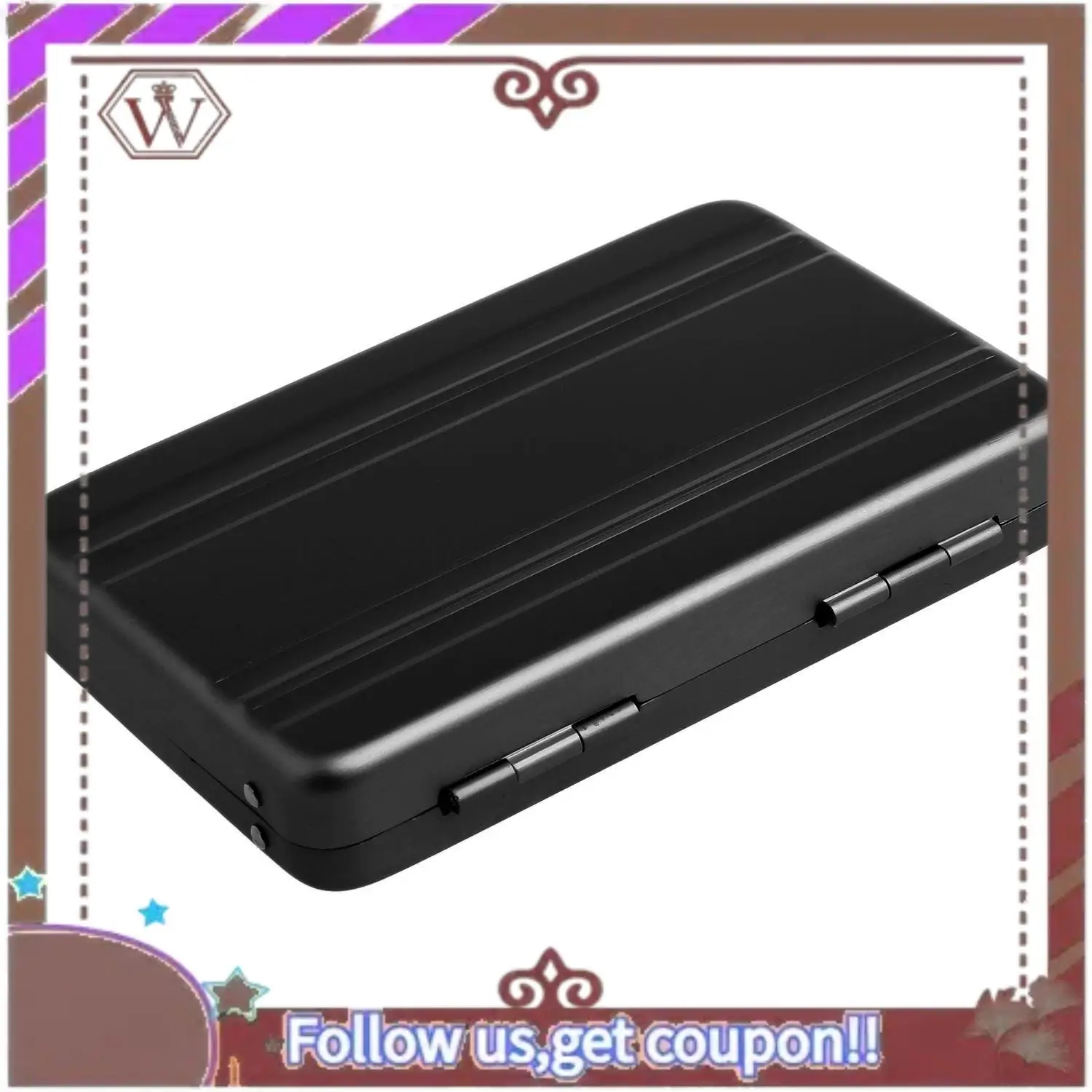 ล่าสุด 2 ชิ้นอลูมิเนียมรหัสผ่านกล่องการ์ดกระเป๋าเดินทางขนาดเล็กรหัสผ่านกระเป๋าเอกสาร - Silver & Black