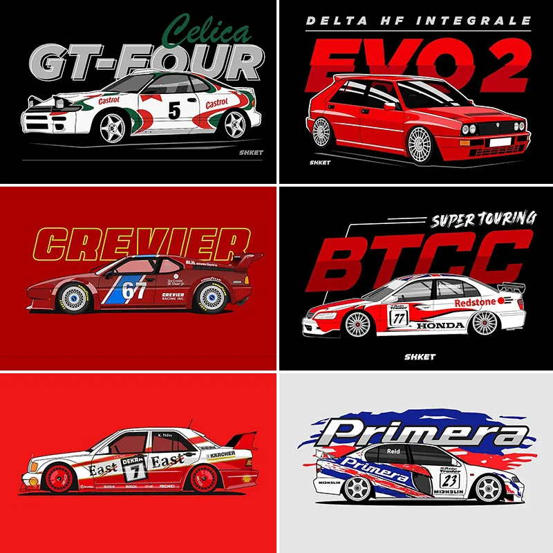 Lancia Delta HF Integrale Rally Cars E190 DTM BTCC Super Metal Sign Poster Garage Room Decor Tin Vintage Home Decoration Wall