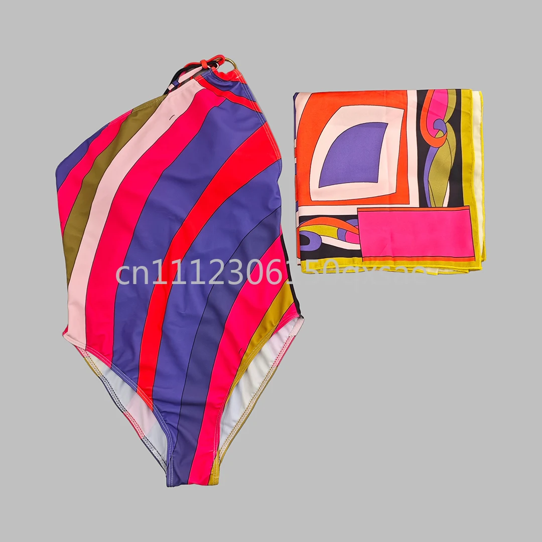 

Luxury Women's Scarf Swimsuits with Letter Signature Logo Classic Brand Scarf Bikini Sets Beachwear Swimwear
