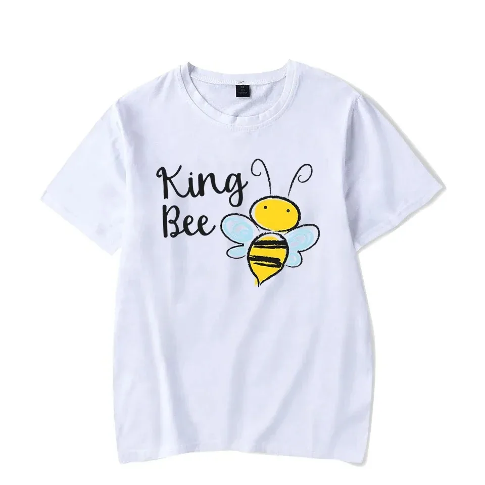 Matching Family Outfits King and Queen Bee Couples T Shirts Mommy Daddy and Baby Bee Kids Clothes Girls Cartoon Family Look Top