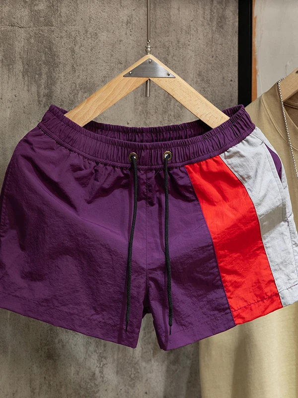 

Summer Trendy Men's orts Casual Spor Tee-quarter Length Beach Pants Color Blo Thin Lightweight Outdoor Wear Big Boxer...