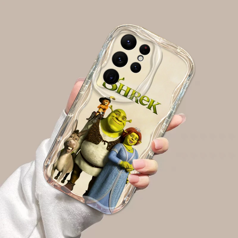 Funny Cartoon Shrek Disney For Samsung Galaxy S24 S23 S21 S21 S20 Ultra Plus FE Soft Transparent Wave Oil Phone Case