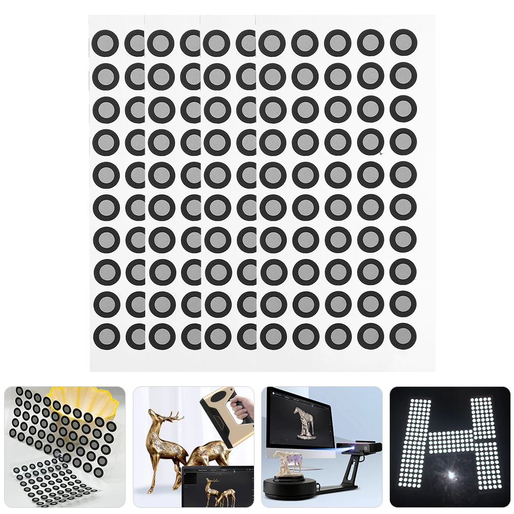 4 Sheets Reflective Marking Dots PET Film Reflection Markers for Scanning Sticker The Point 3d Reference Points