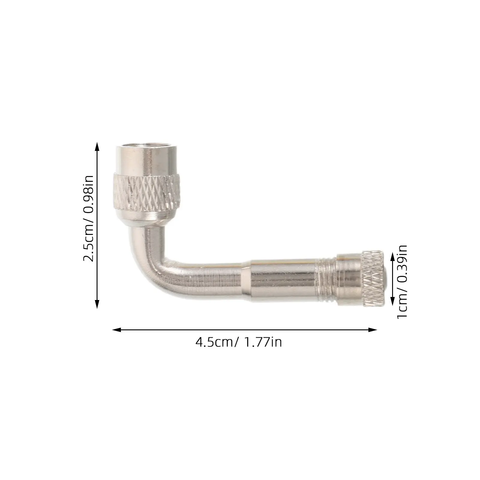6Pcs Tire Valve Stem Extenders Metal 90 Degree Air Valve Extension Curved Inflation Stem Replacement Pole for Car Bike