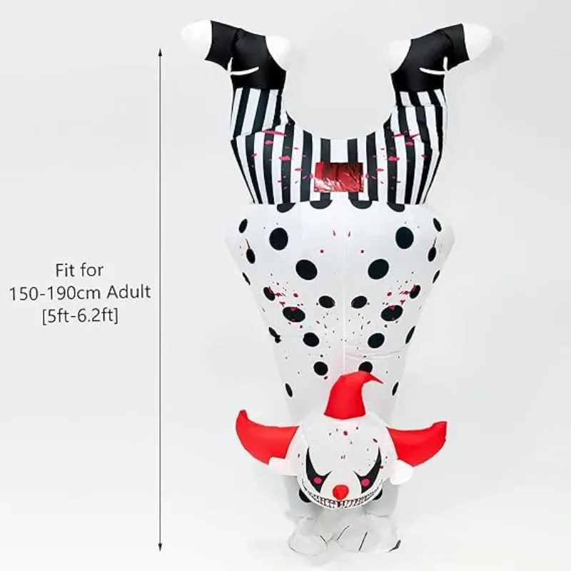 زي قابل للنفخ للبالغين المهرج الدموي بدلة قابلة للنفخ للهالوين وعيد الميلاد كرنفال موضوع حفلة الوقوف على اليدين مهرج بدلة كاملة للجسم #3