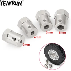 YEAHRUN 4Pcs Hexagon Coupling 12mm Tire Connector Coupling 3/4/5/6mm Hex Adapter for RC Cars Connecting Parts