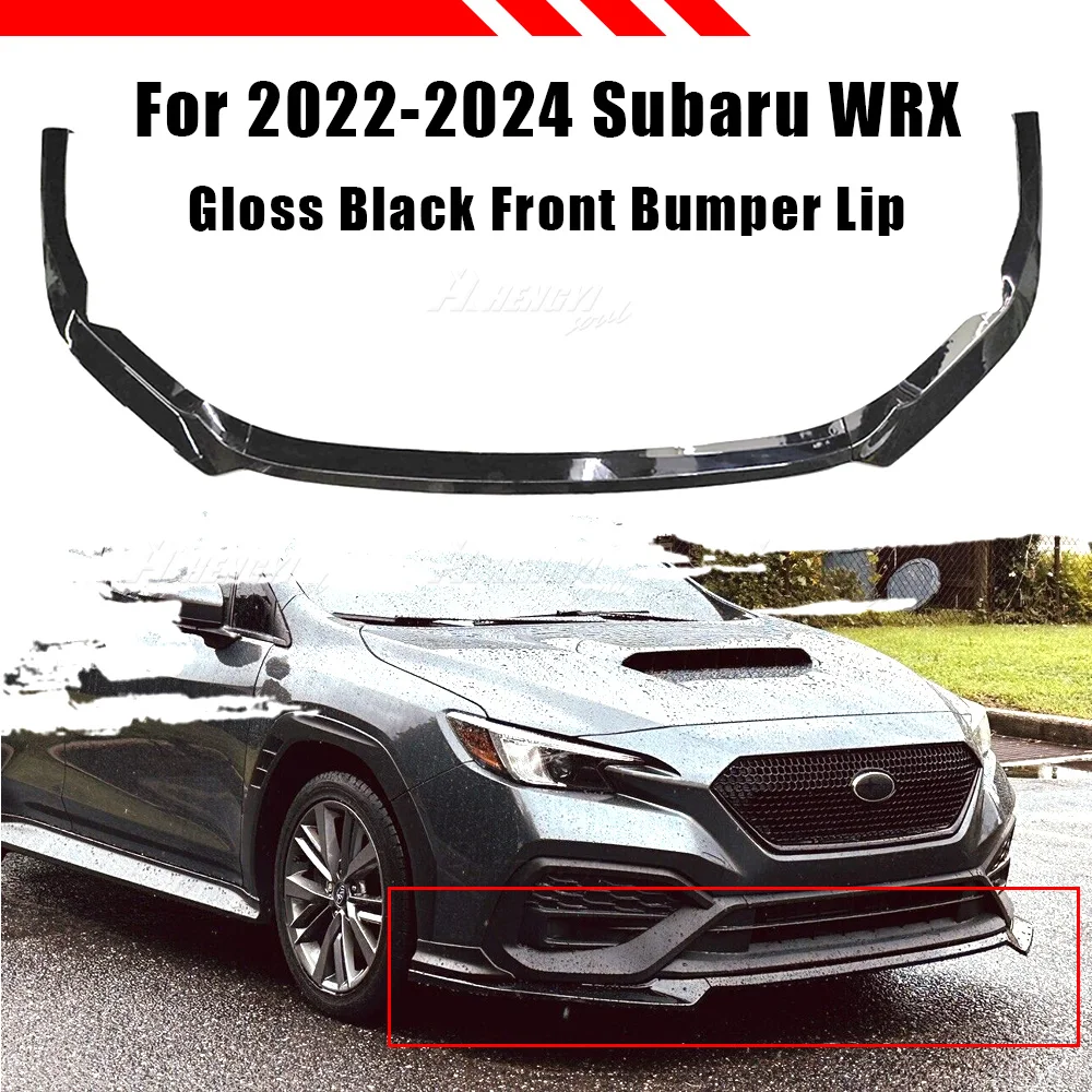 

For Subaru WRX 2022-2024 Front Bumper Lip Spoiler Splitter Glossy Black Carbon Fiber Style Body Kit Car Accessories