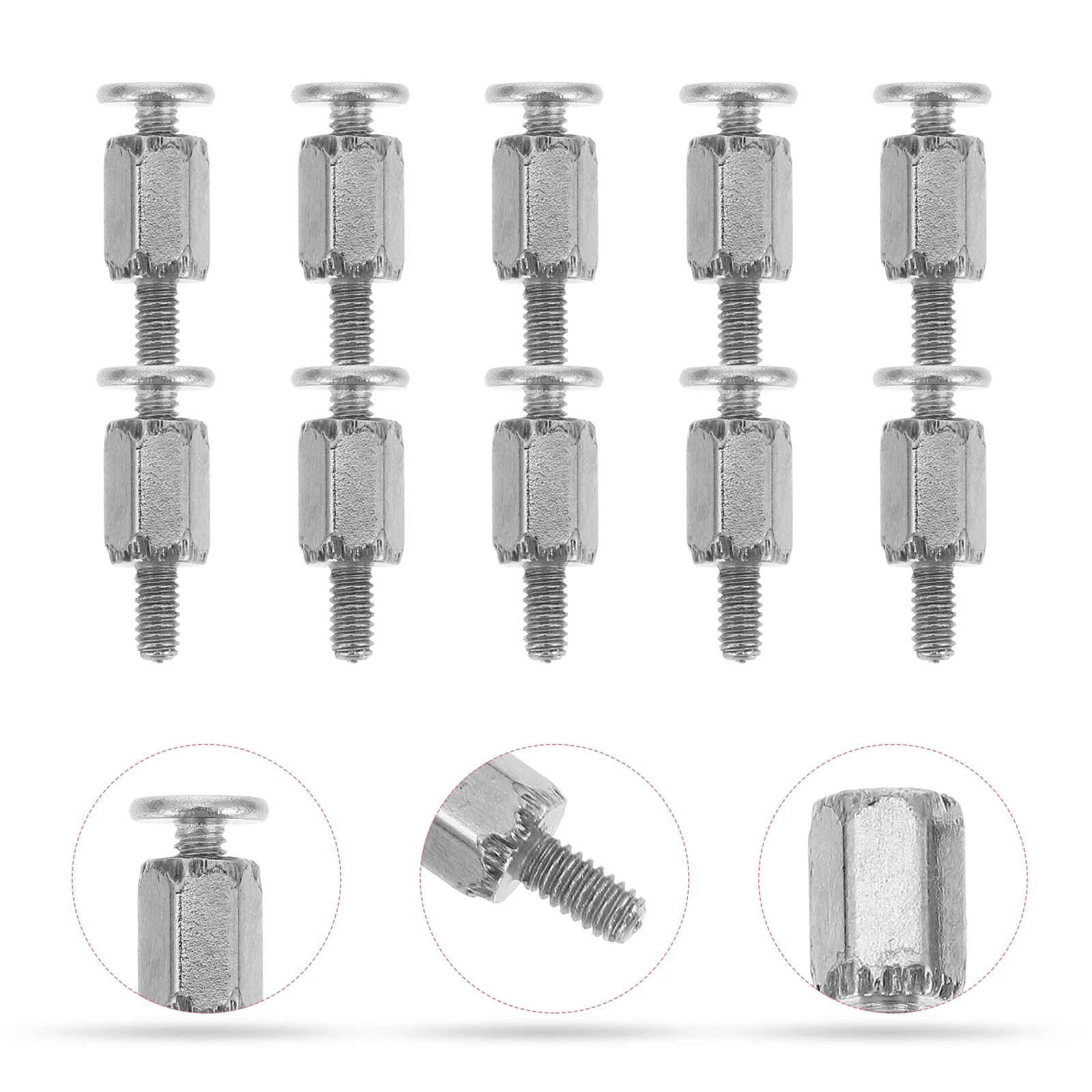 

20 pcs Hexagon Screws Silver Metal Standoff for M.2 SSD Motherboard Easy Installation Computer Hardware Accessories