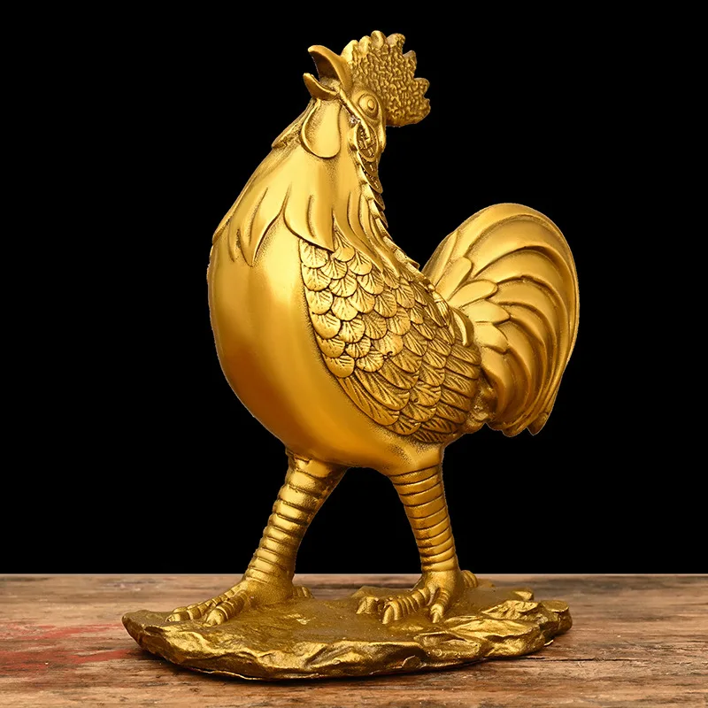 

China brass Golden chicken wealth crafts statue