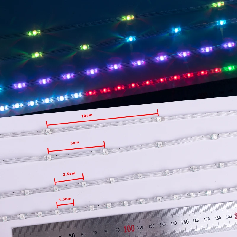 ไฟสาย LED WS2811 5V 12V 3PIN WS2812ใสสีใสสามารถระบุที่อยู่ได้ในฝันเมล็ดนางฟ้าและพิกเซล