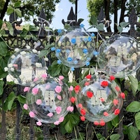 5pcs/set Rose Bobo Balloon Mini Rose Transparent Bobo Balloon Used for Proposal Wedding Shower Birthday Festival Decoration
