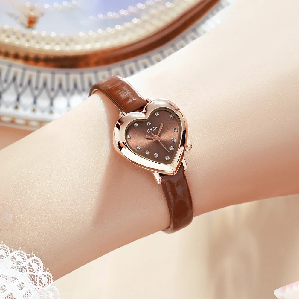 

Women Love Heart Shaped Small Watches Luxury Cute Water Resistance Ultra-thin Quartz Ladies Watch Gift for Women Montre Femme 시계