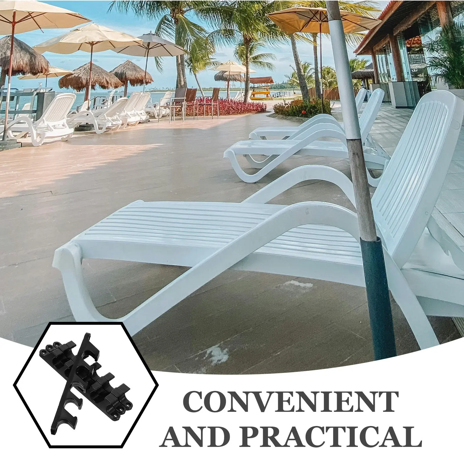 4Pcs Outdoor Folding Lounge Chair 5-Position Plastic Adjustment Brackets Camping Garden Chair Support Buckle Lounges Brackets