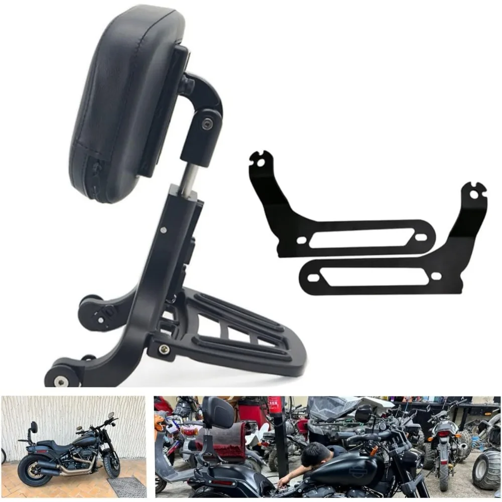 

Для Fat Bob 18-22 (матовый черный) регулируемая спинка Sissy Bar со складной багажником