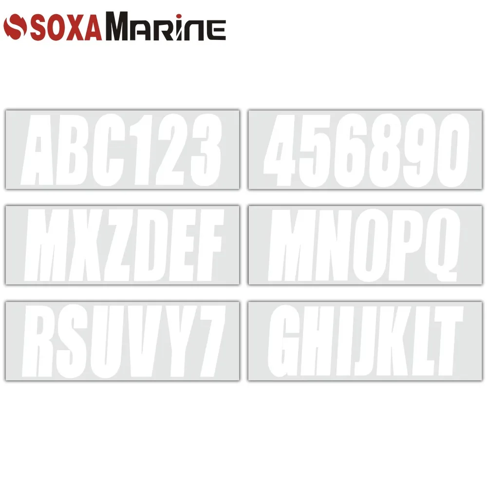 Custom Boat Registration Numbers Decals Letters Jet Ski Decal 4 Sets of A-Z and 0-9 - Letter Weatherproof