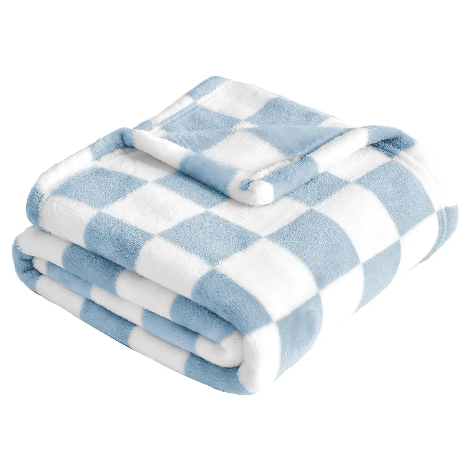 

Soft Plush Checkered Baby Blanket - Newborn Swaddling Receiving Blanket, Cozy Crib & Stroller Cover, Couch Bed Throw for Camping