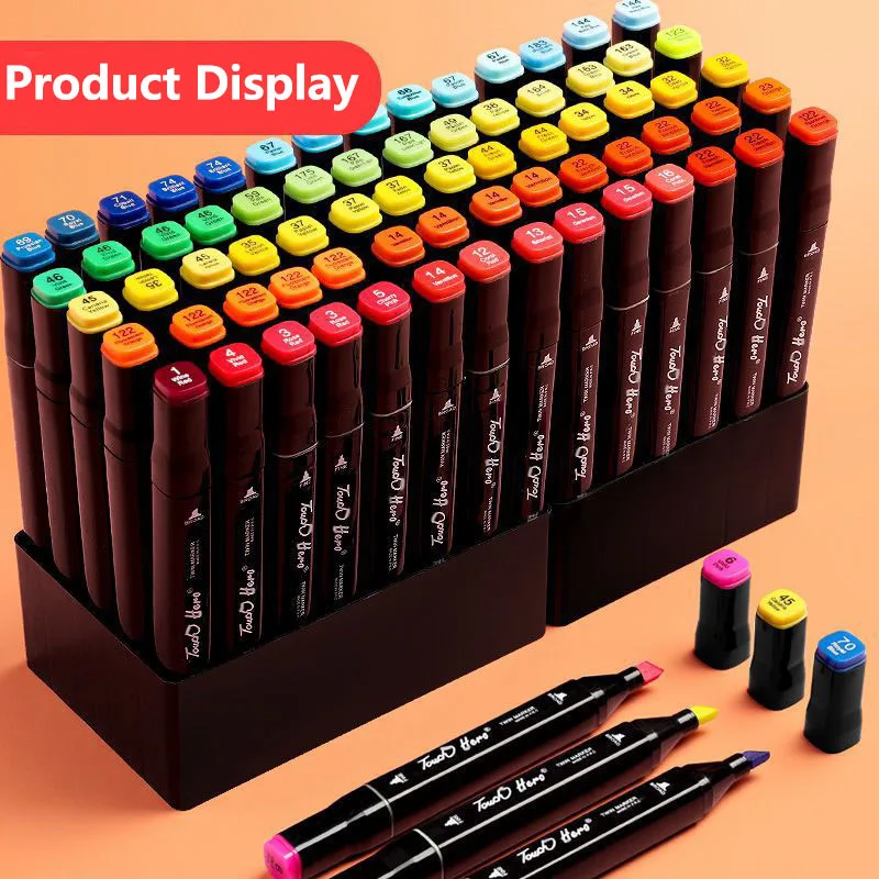 262/204/168/120/100/12 Colors Oily Art Marker Pen Set For Draw Double Headed Based Markers Graffiti Manga School Art Supplies