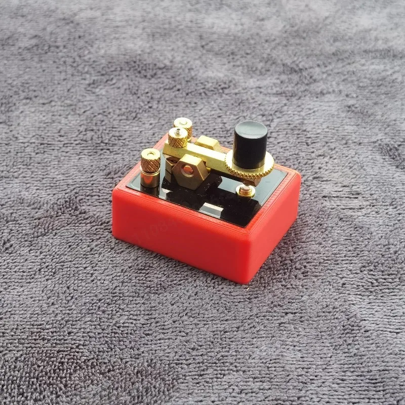 MK-01 Mini Morse Key, Compact CW Practice Telegraph Key with Base & Storage Case for Ham Radio Operators and Collectors