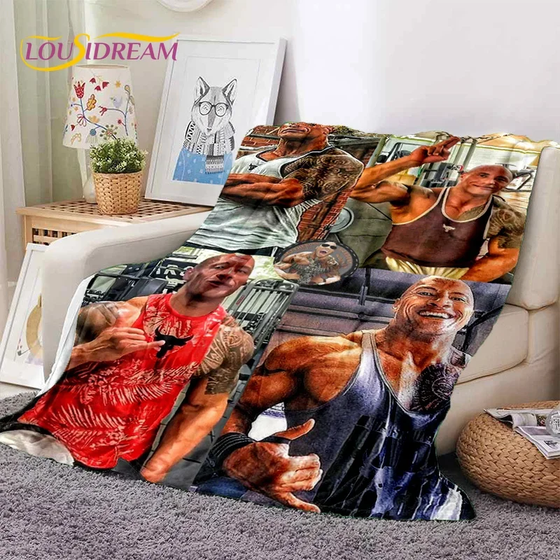 

3D The Rock Dwayne Johnson Actor Soft Flannel Blanket for Beds Bedroom Sofa Picnic,Throw Blanket for Cover Outdoors Leisure Gift