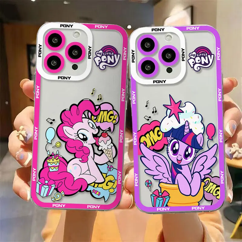 Cartoon Little Unicorns Hot Cute Pony Phone Case For iPhone 15 14 13 12 11 Mini Pro Max X XR XSMax 8 Plus SE20 Transparent Cover