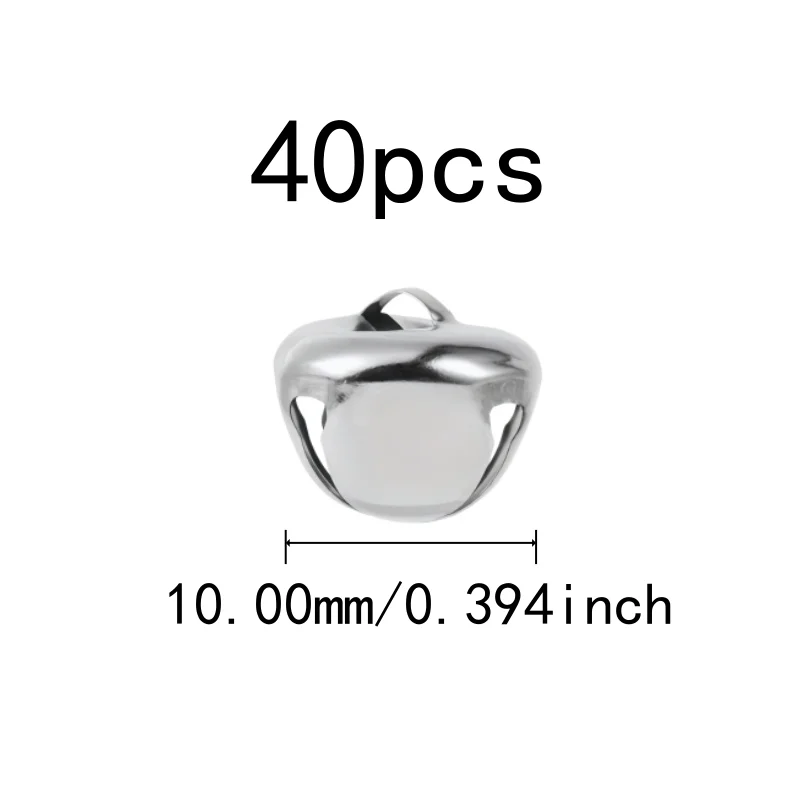 40 pcs 10mm Cross Bells, Clear Crisp Sound, suitable for DIY Craft Accessories, Small Delicate Size, Multipurpose, Silver