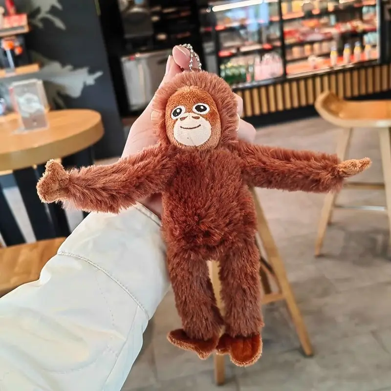 الإنترنت المشاهير لطيف القرد الصغير قلادة ألعاب من نسيج مخملي دمية الغوريلا حقيبة قلادة المفاتيح شفاء الإبداعية القماش دمية هدية #3