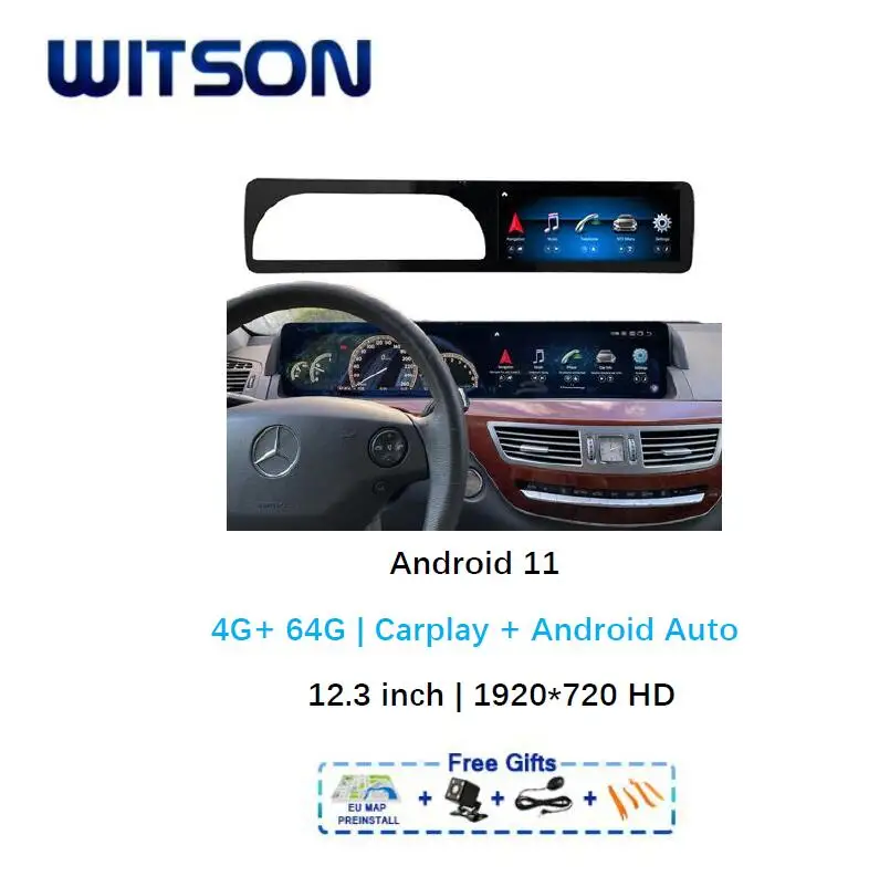 

WITSON Android 11 Car Multimedia for MERCEDES BENZ S Class W221 2006-2013 NTG3.0 3.5 Carplay GPS Navi Wifi Auto Stereo Radio