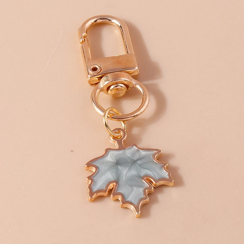 Mode Emaille Kanada Ahornblatt Schlüssel bund Schlüssel ring für Frauen Mädchen Auto Schlüssel Handtasche Anhänger Schmuck Zubehör – Detail 6
