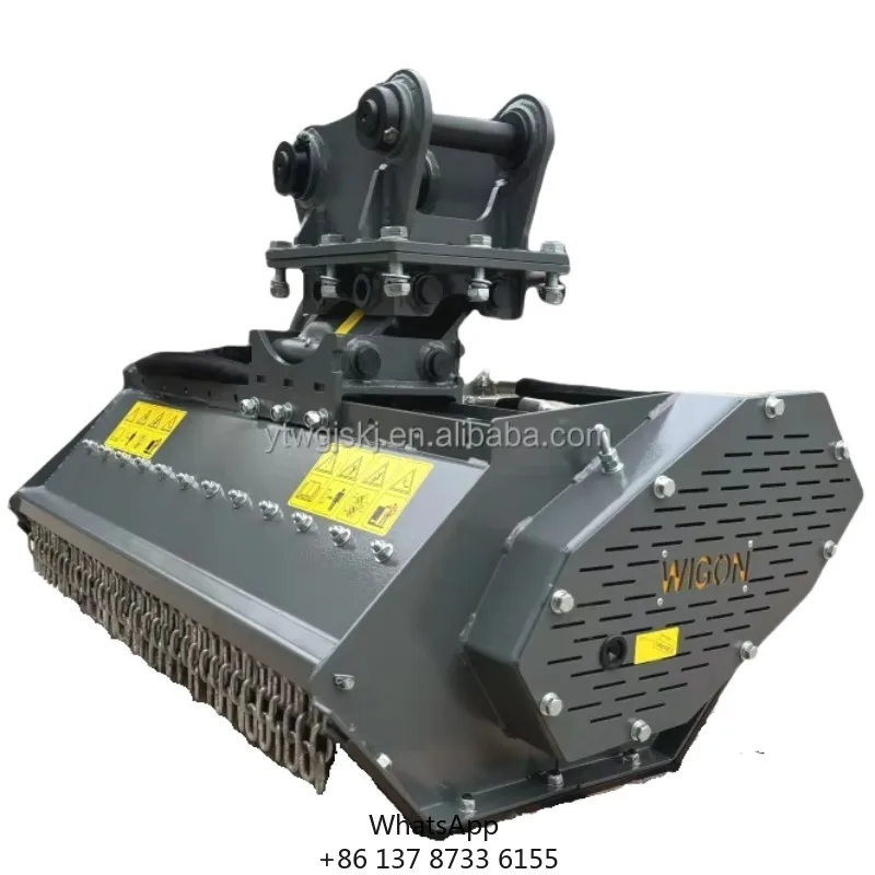 WIGON High Productivity Excavator Flail Mower 800/1000/1200mm Cutting Width Construction Use Motor & Engine Powered Lawn Mower