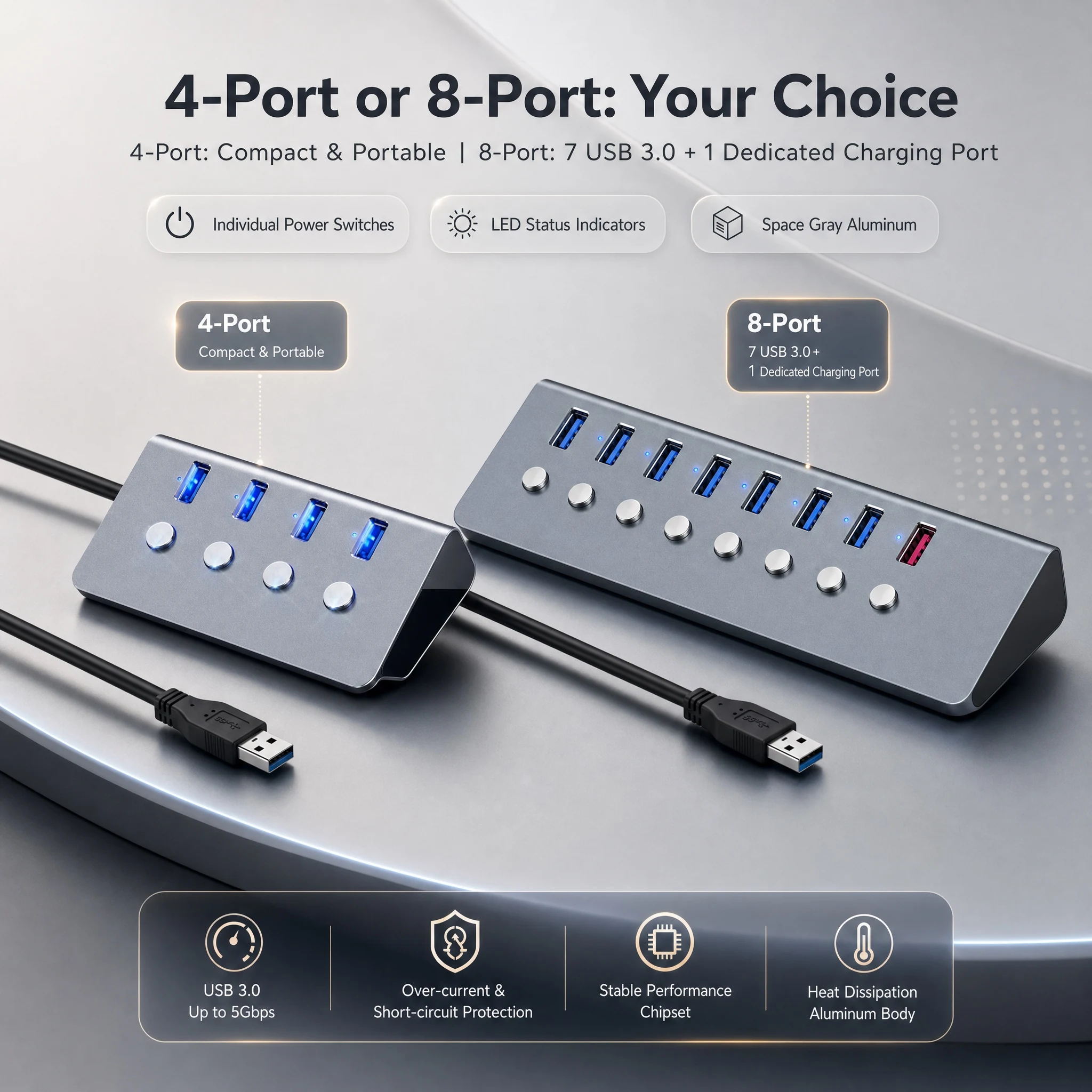 4/8-poorts USB 3.0-hub met sch - Usb Hub Gaming recensie en prijs