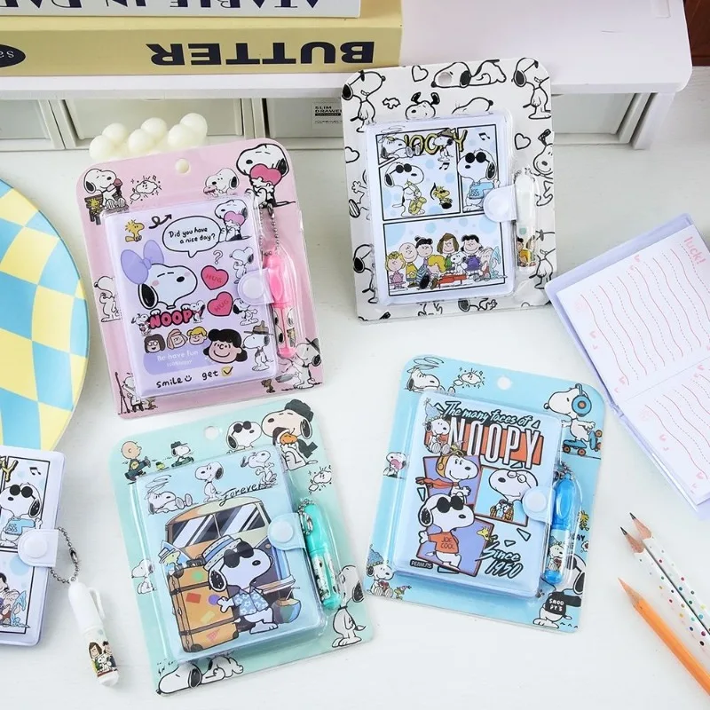 ชุดสมุดโน้ตสนูปปี้ PU 4/12/24 ชิ้น แบบพกพา ลายการ์ตูน สำหรับใช้ในโรงเรียน ออฟฟิศ ของขวัญน่ารัก สไตล์คาวาอี้ ใหม่