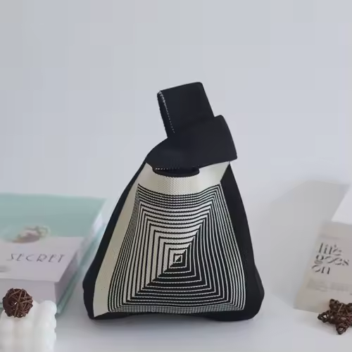 Women'S Knot Wrist Bag Handmade Knitted Bag Portable Mini Striped Tote Bucket Phone Bags Large Capacity Autumn Winter Handbags - Image 31