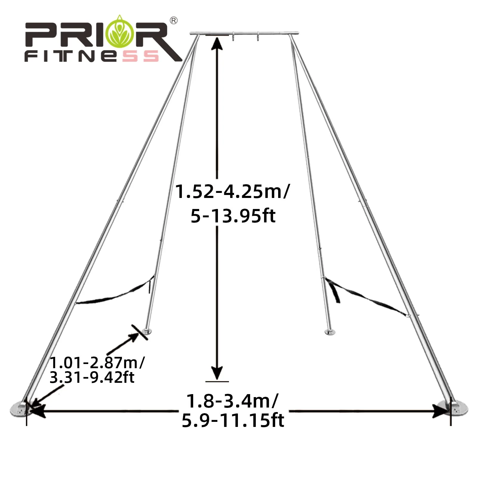 Upgrade 4.25 Meters Aerial Rig Aerial Yoga Support Frame Yoga Frame for Hoops Lyra, Silks and Hammock Fitness Performance