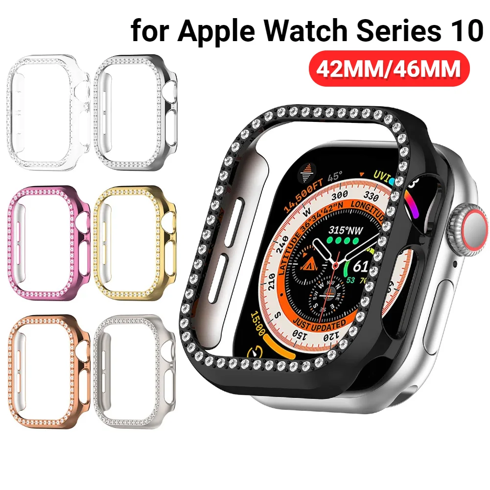 

Защитный бампер с бриллиантовым покрытием для Apple Watch Series 10, 42 мм/46 мм