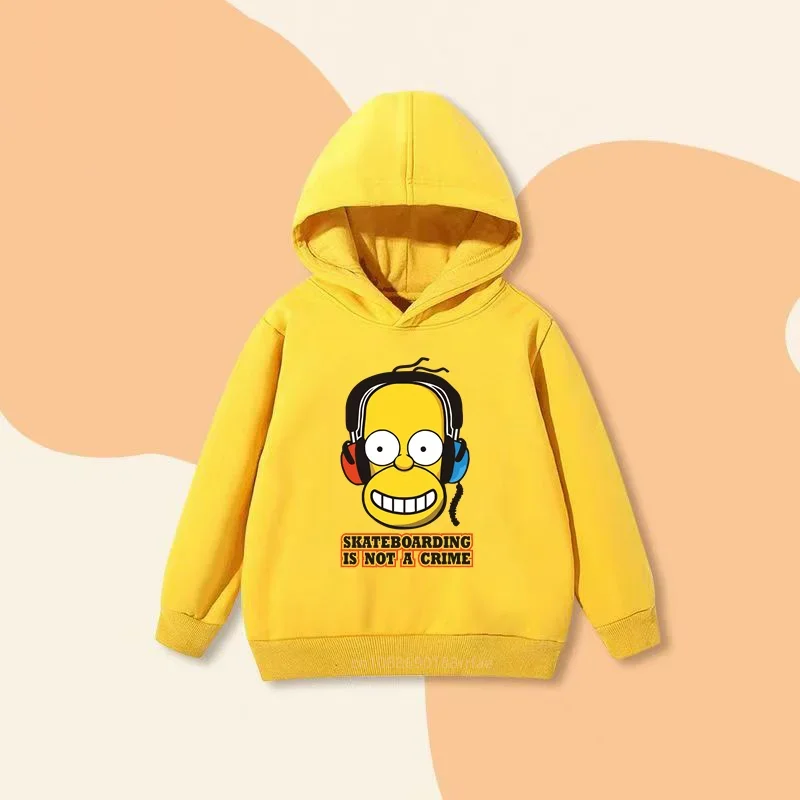 The Simpsons Anime Children's Hoodie Hoodie Casual Fashion Trendy Sports Top for Boys and Girls