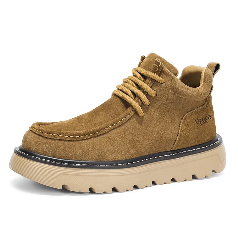 Marron couleur unie anti-dérapant homme bottes 2025 automne vente chaude hommes chaussures décontractées quatre saisons léger extérieur haut chaussures