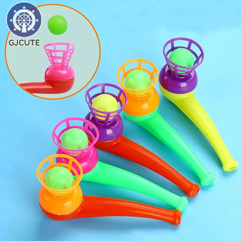 10pcs Suspended Blow Pipe Blow Ball Rod Game Children Balance Training Floating Blowing Ball Magic Dangling Family Kids Toy