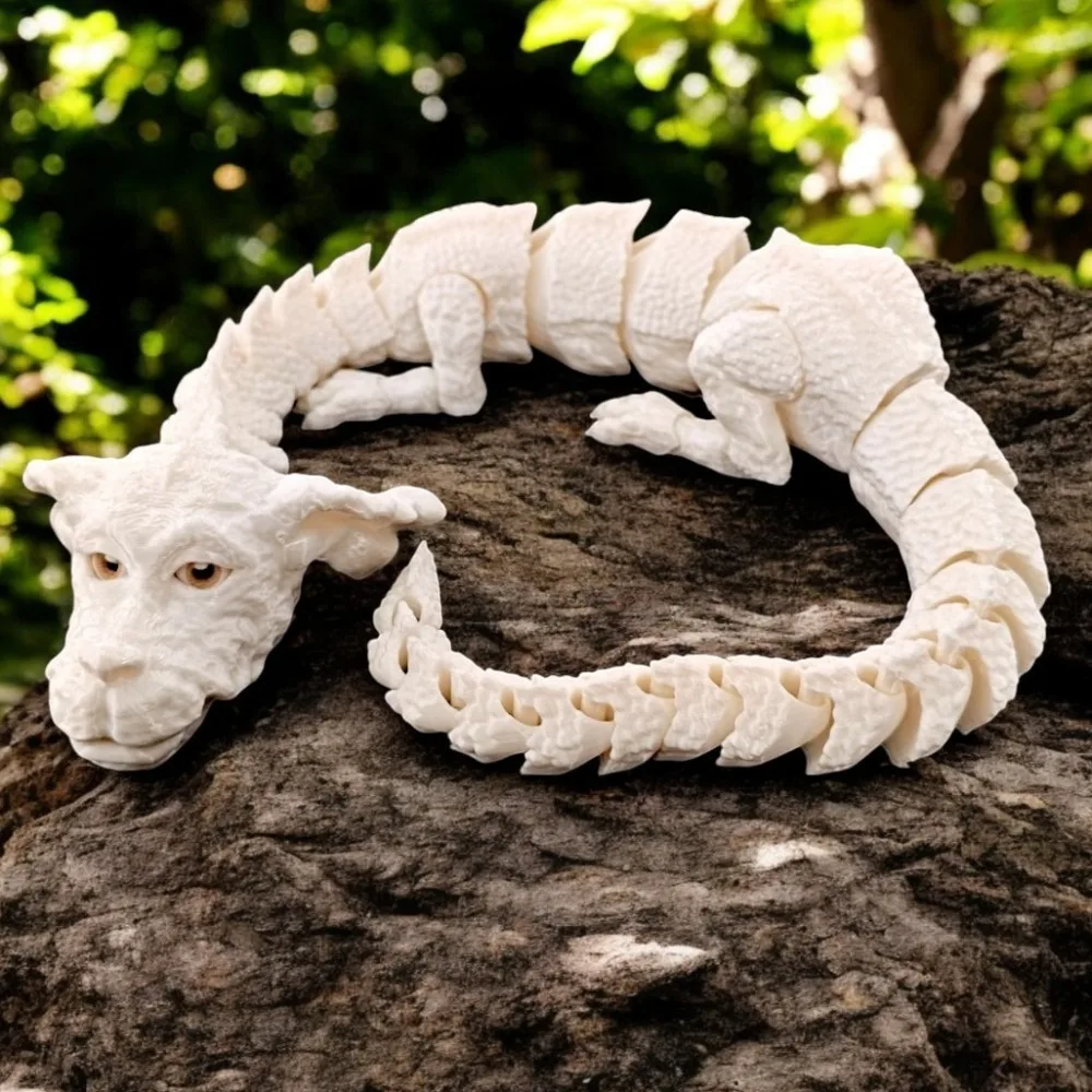Estatuilla de dragón de la suerte impresa en 3D, boca abierta, perfecta para decoración de sala de estar y dormitorio, Idea única de regalo de vacaciones, adorno de mesa