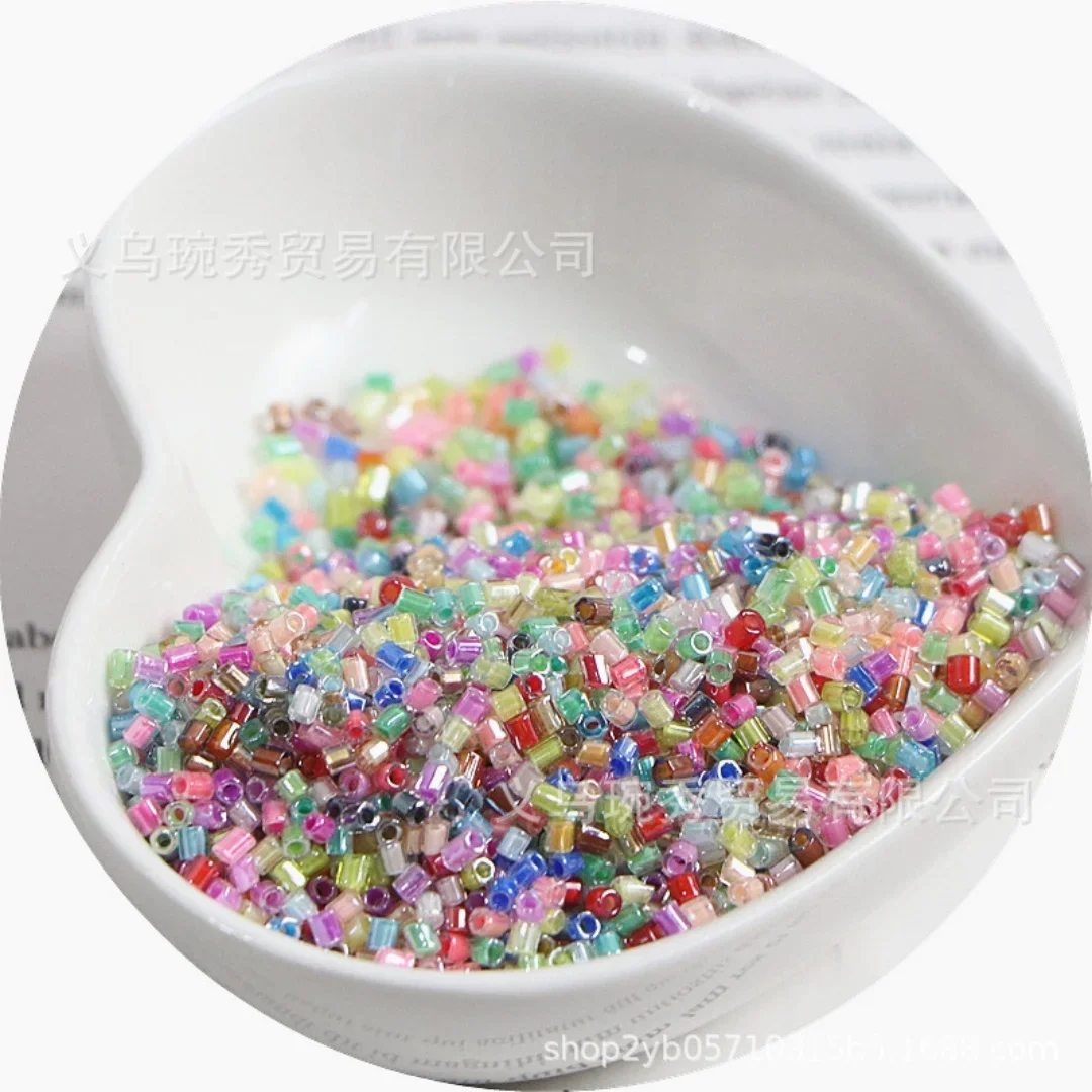 2x2mm Oil Stained Core Corner Bead Glass Tube Bead Handmade DIY Bead Bead Loose Bead Bracelet Clothing Material Accessories
