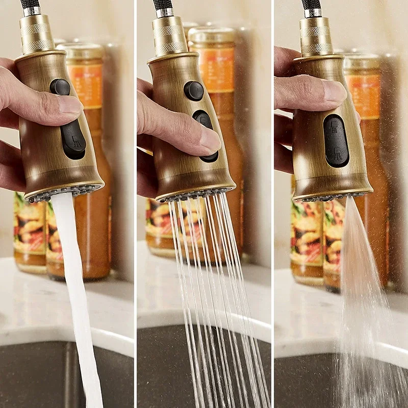 Outlet Ceramic Cartridge Kitchen Faucet Black Hot Water and Cold Water for Bathroom