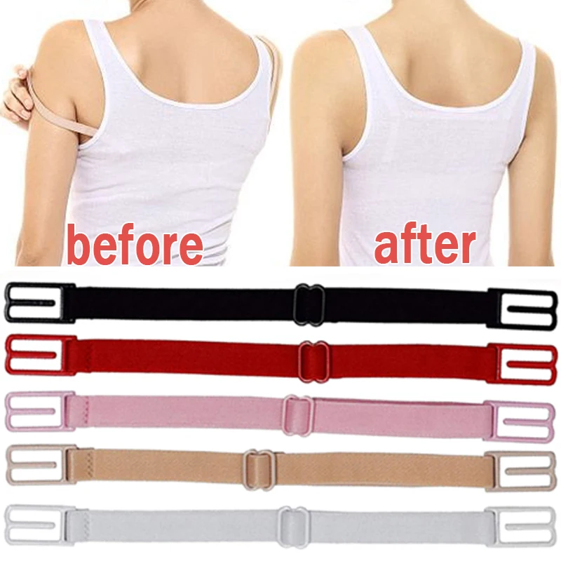 Women Anti Slip Bra Strap Double-shoulder Back Hasp Holders Buckle Belt All Match Invisible Elastic Straps Bra Extender Ladies