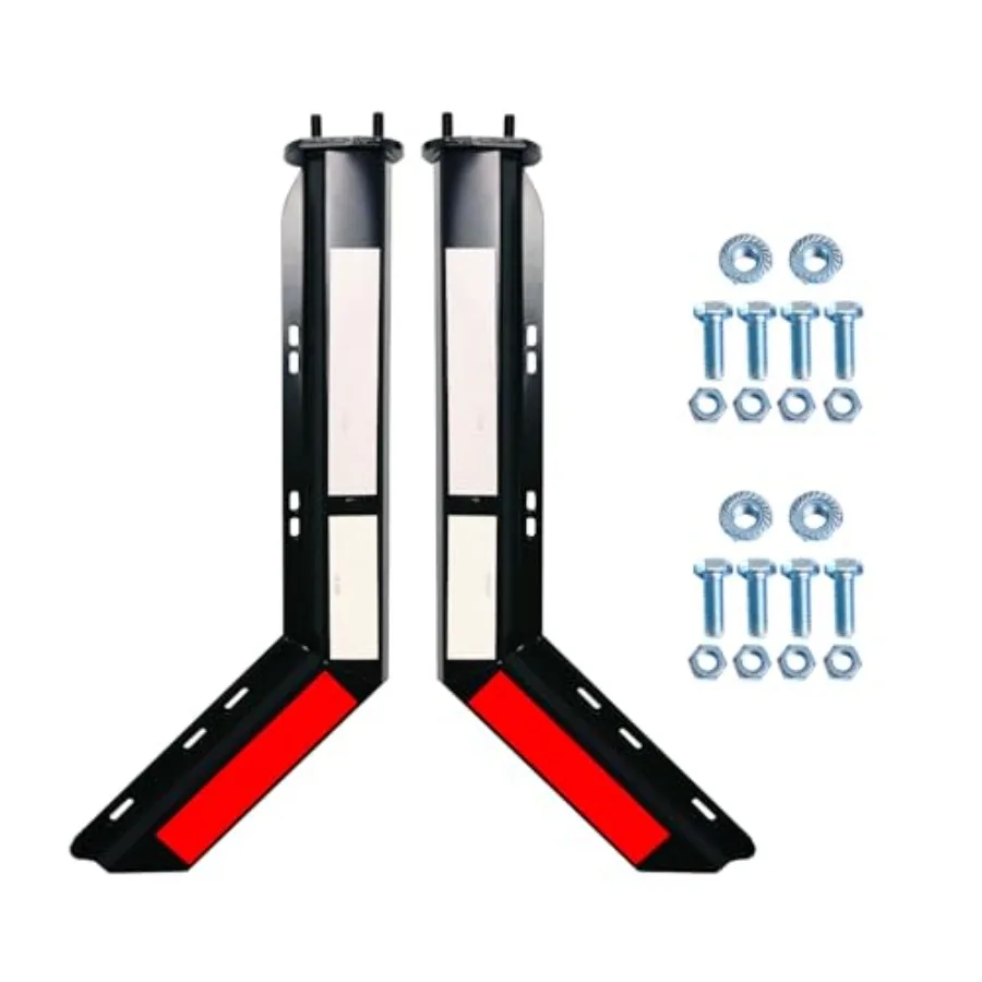 

2 Pack Angled Mudflap Hangers Brackets Mud Flap Holder Mounting Kit 30" Length Spring Loaded with Reflective Tapes fit for Semi