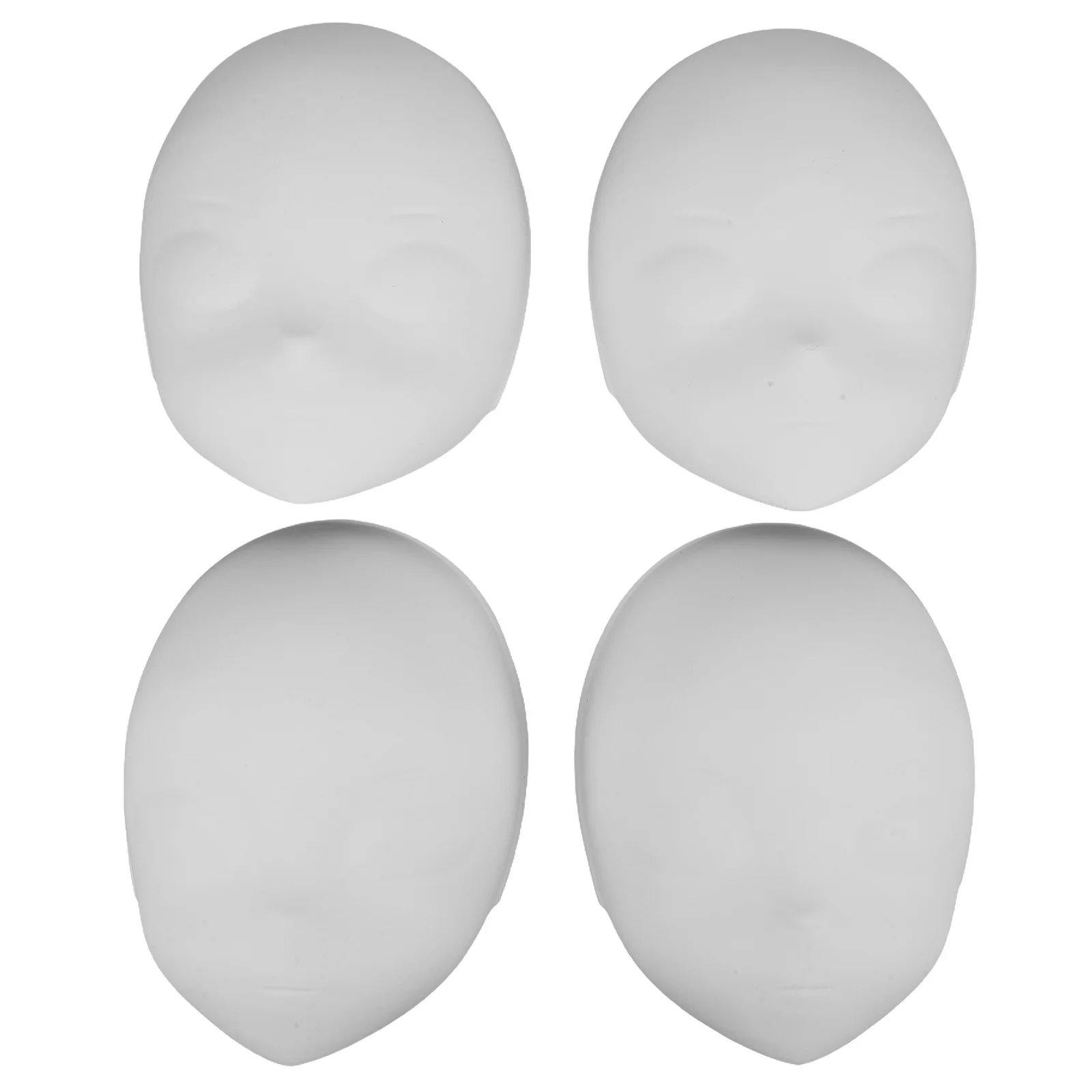 

4 Pcs Blank Mask Masquerade Decorations Coloring Masks Makeup Face to Decorate Plastic Halloween DIY Paintable Dress