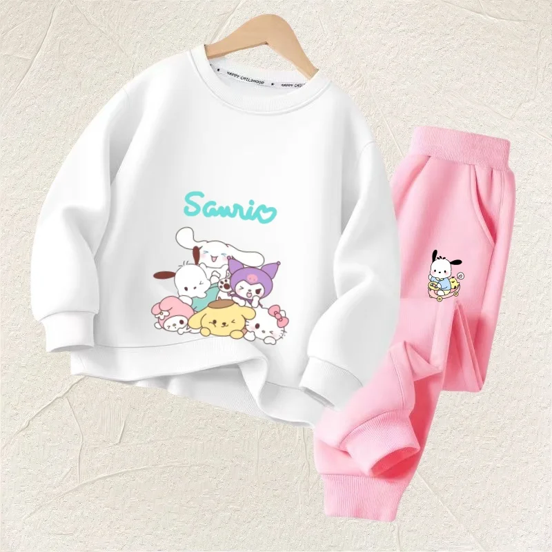 

Autumn Baby Girl Clothes Set Children Sanrio House Cartoon Print Sweatshirt and Pants Two Pieces Suit Kid Long Sleeved Suit