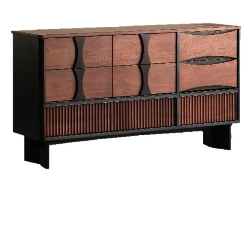 Walnut solid wood chest of drawers, living room, bedroom, retro wall storage, bedside cabinet