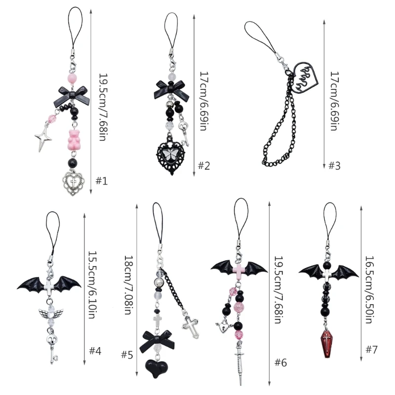 Goth Y2K Kawaii Phone Charm Pendant Keychain