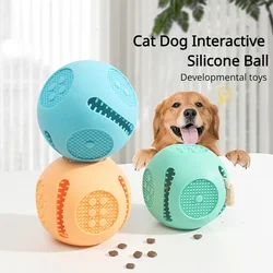 Pet Dog Toy Cat Interactive Rubber Ball Bite Resistant Puzzle Chewing Toys Silicone Leakage Teeth Cleaning Balls Pets Products