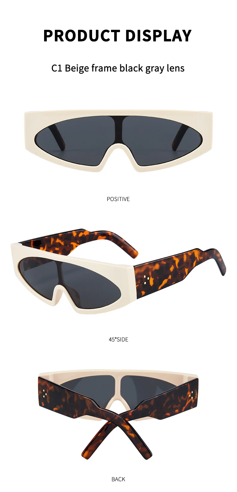 Grenzüberschreitende neue einteilige Sonnenbrille, europäische und amerikanische personalisierte einteilige Brille mit großem Rahmen, trendiger Street-Style M475 – Detail 10