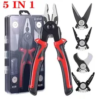 5 In 1 Versatile Tool Kit, Plier Tool Set Multifunct Interchangeable Pliers Head Wire Stripper Crimping Tools Sheet Metal Shear