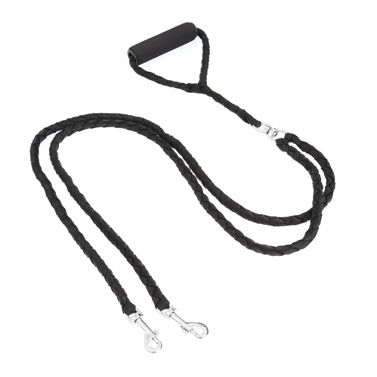 

Dual Dog Free Handle Traction Rope Double Strap No Pain Grip Dog Lead Structure Sturdy Clasp Pet Supplies